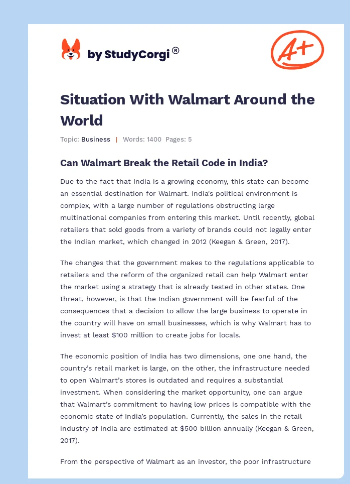 Situation With Walmart Around the World. Page 1