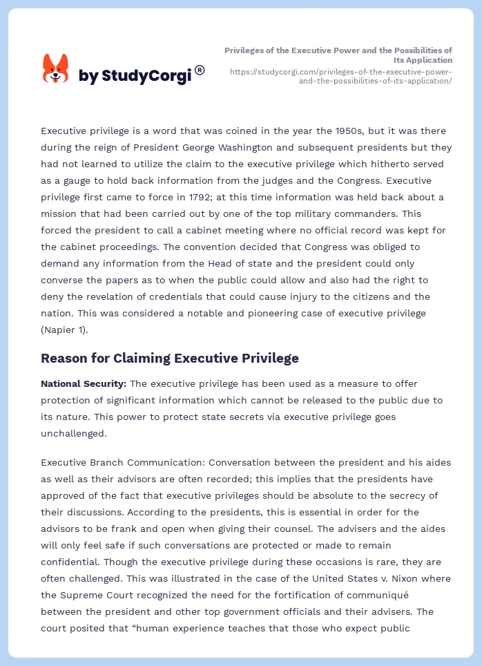 Privileges of the Executive Power and the Possibilities of Its Application. Page 2