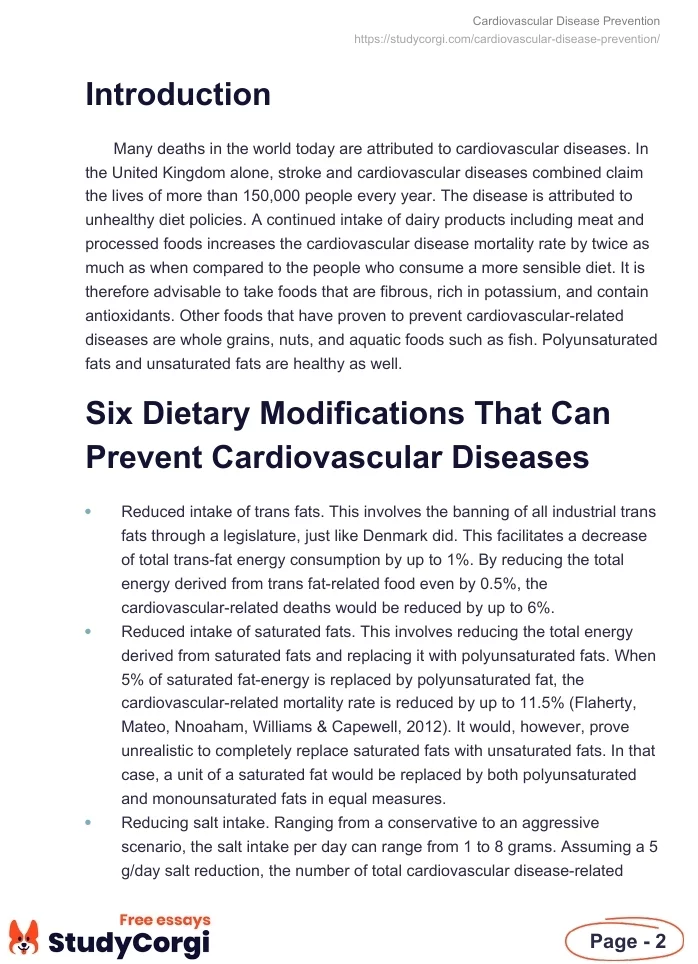 Cardiovascular Disease Prevention. Page 2