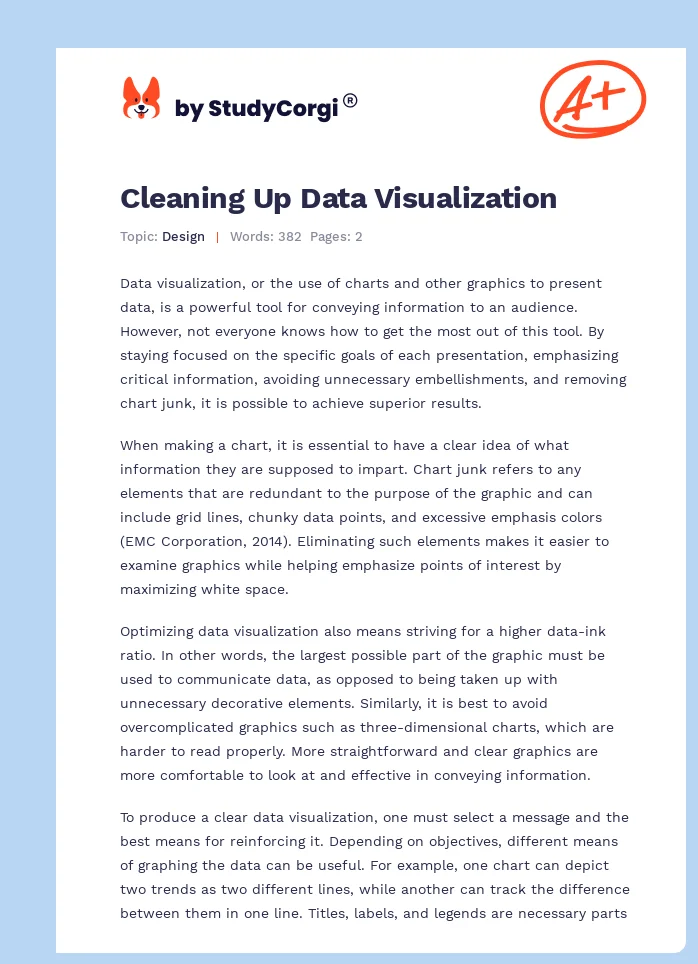 Cleaning Up Data Visualization. Page 1