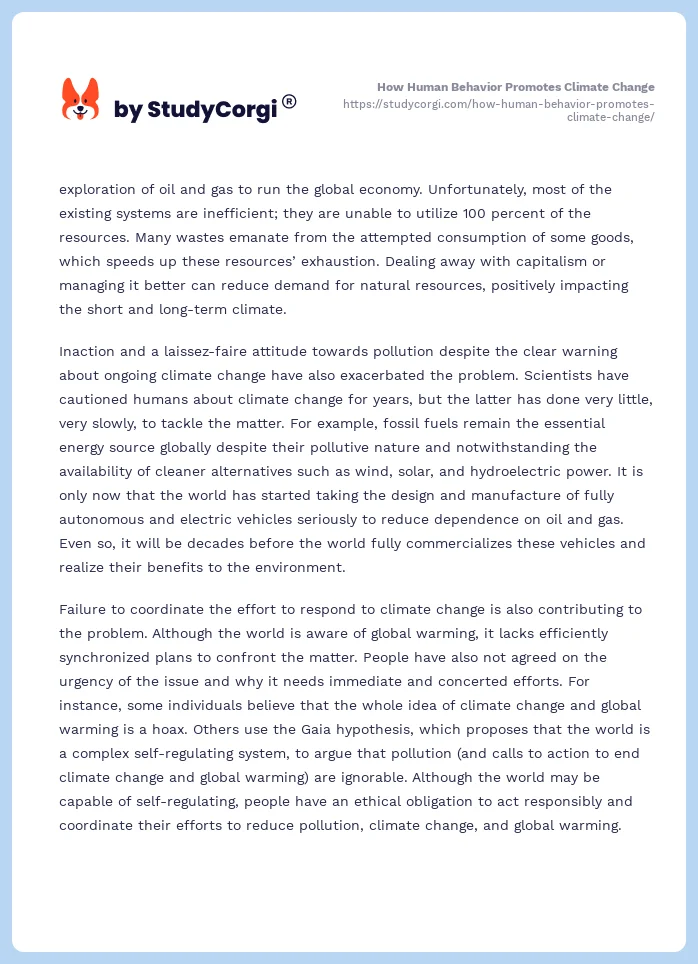 How Human Behavior Promotes Climate Change. Page 2