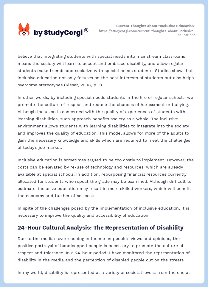 dissertation about inclusive education