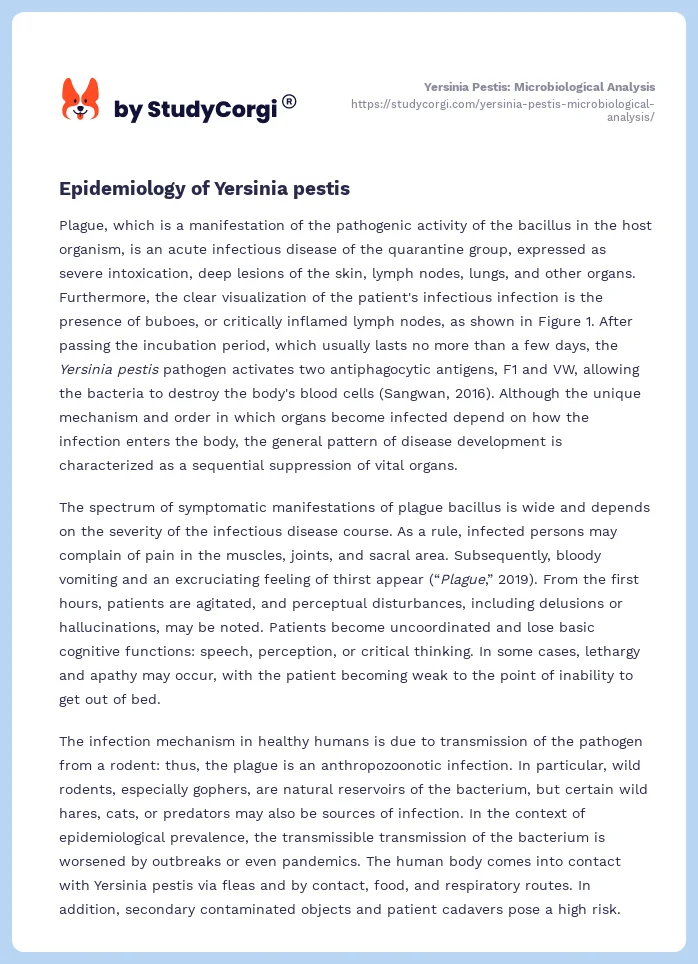 Yersinia Pestis: Microbiological Analysis. Page 2