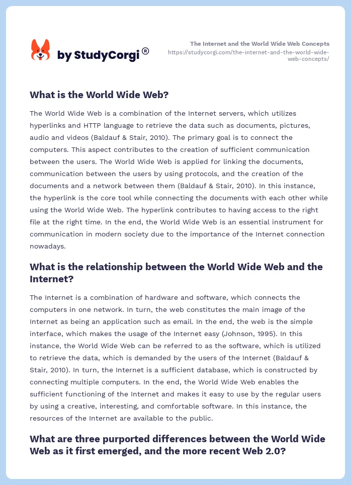 The Internet and the World Wide Web Concepts. Page 2