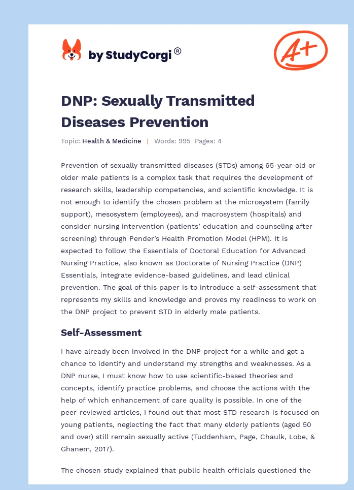 DNP: Sexually Transmitted Diseases Prevention. Page 1