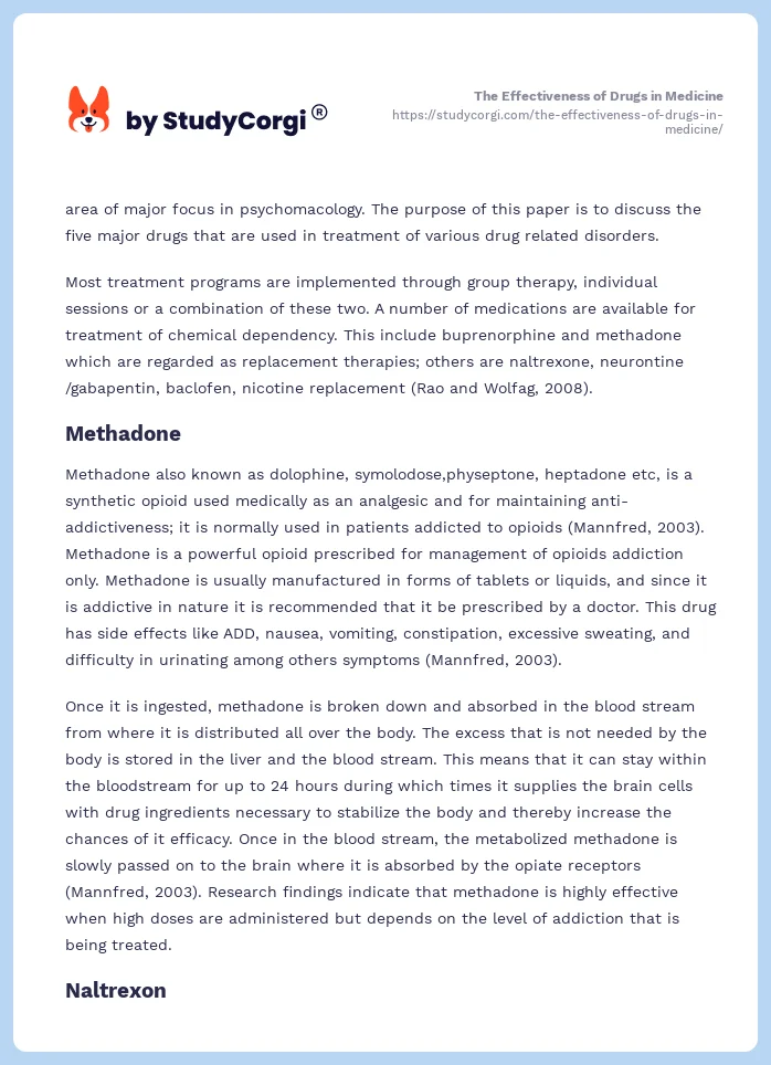 The Effectiveness of Drugs in Medicine. Page 2
