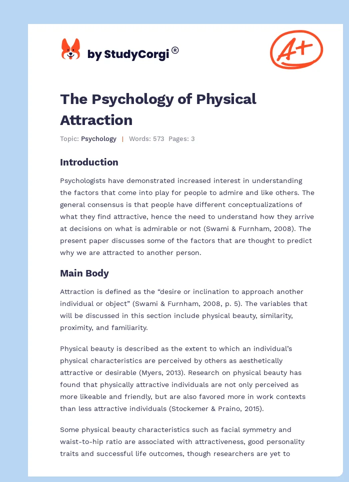 The Psychology of Physical Attraction. Page 1
