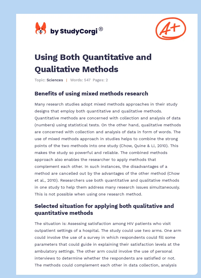 Using Both Quantitative and Qualitative Methods. Page 1