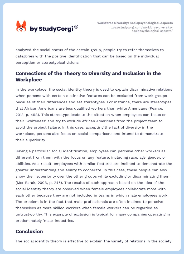 Workforce Diversity: Sociopsychological Aspects. Page 2