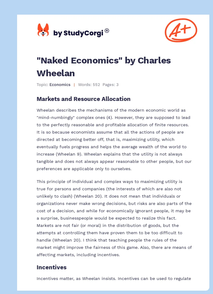"Naked Economics" by Charles Wheelan. Page 1