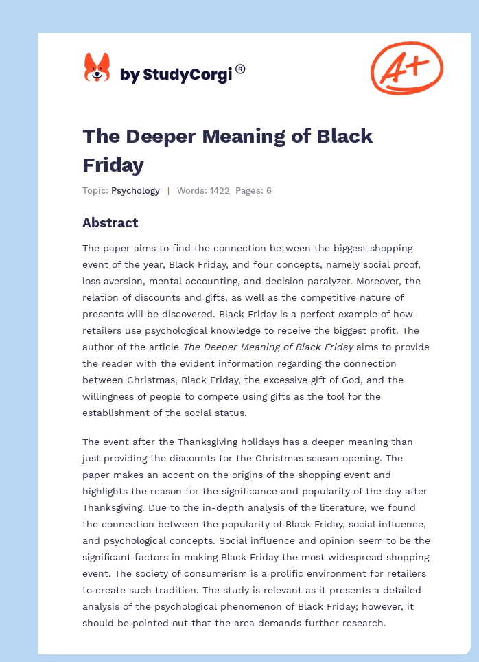 The Deeper Meaning of Black Friday. Page 1