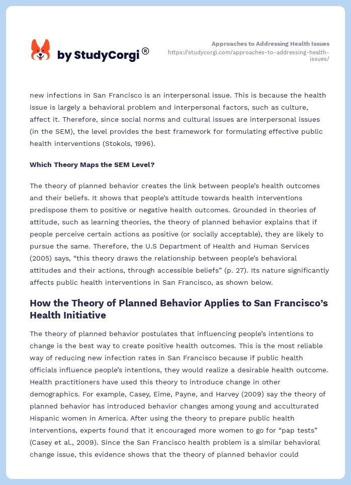 Approaches to Addressing Health Issues. Page 2