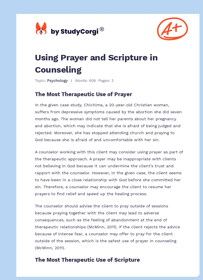 Using Prayer and Scripture in Counseling. Page 1
