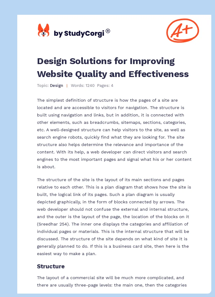 Design Solutions for Improving Website Quality and Effectiveness. Page 1