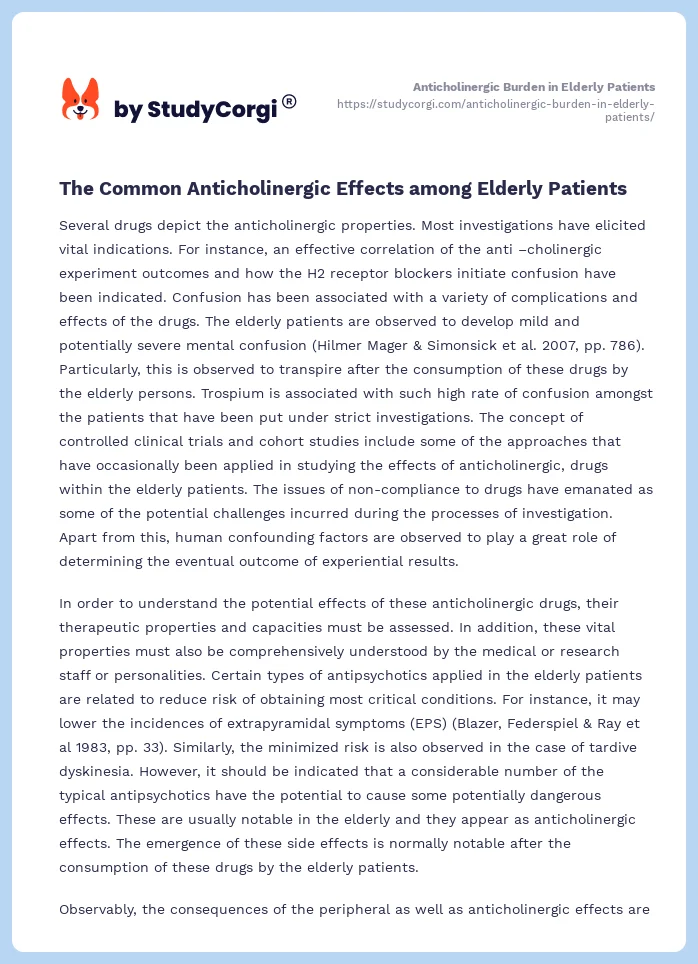 Anticholinergic Burden in Elderly Patients. Page 2
