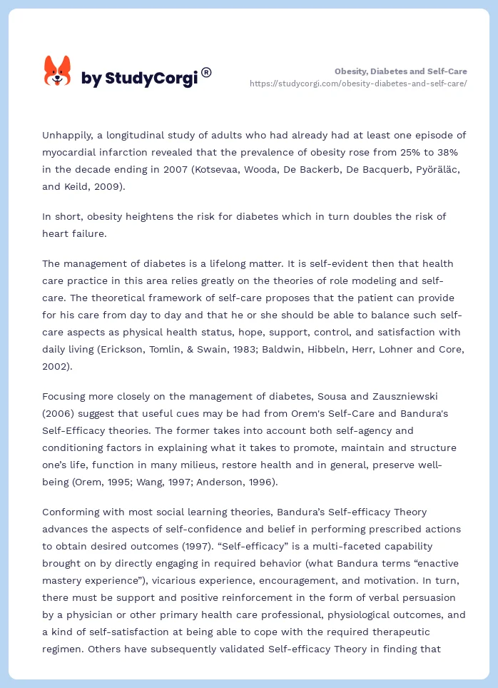 Obesity, Diabetes and Self-Care. Page 2