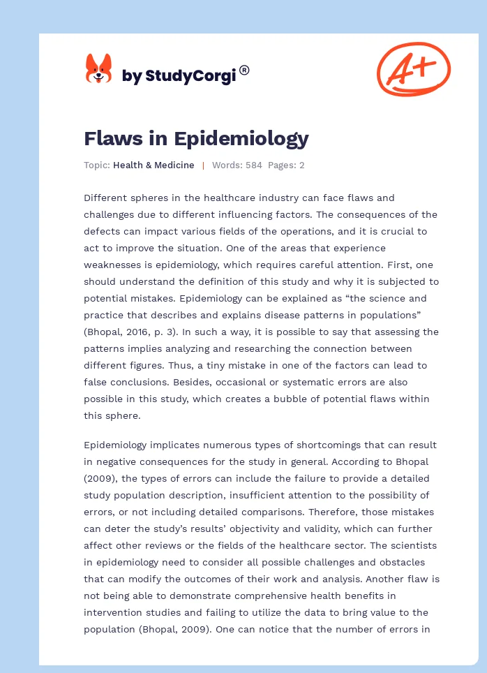 Flaws in Epidemiology. Page 1