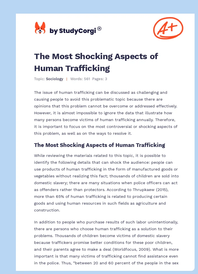 The Most Shocking Aspects of Human Trafficking. Page 1