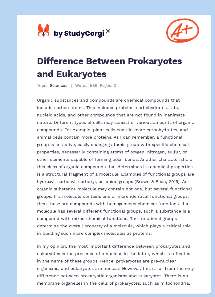Difference Between Prokaryotes and Eukaryotes. Page 1