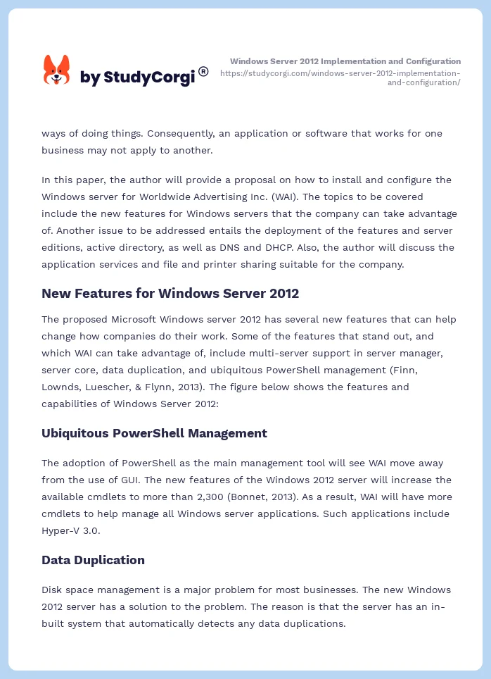 Windows Server 2012 Implementation and Configuration. Page 2