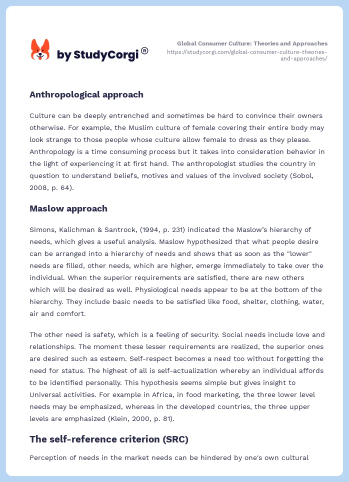 Global Consumer Culture: Theories and Approaches. Page 2