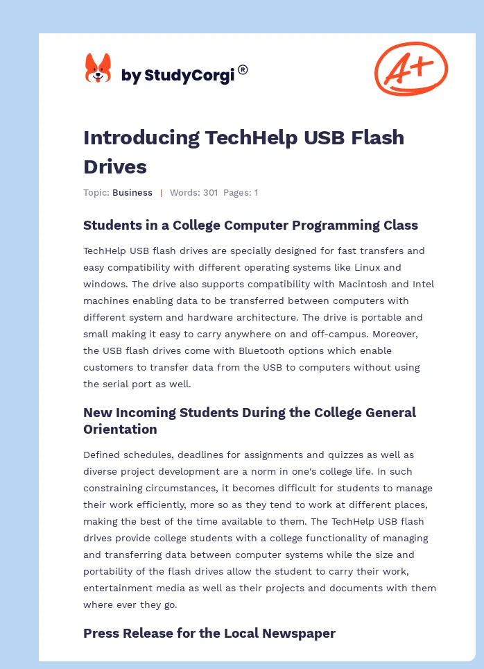 Introducing TechHelp USB Flash Drives. Page 1