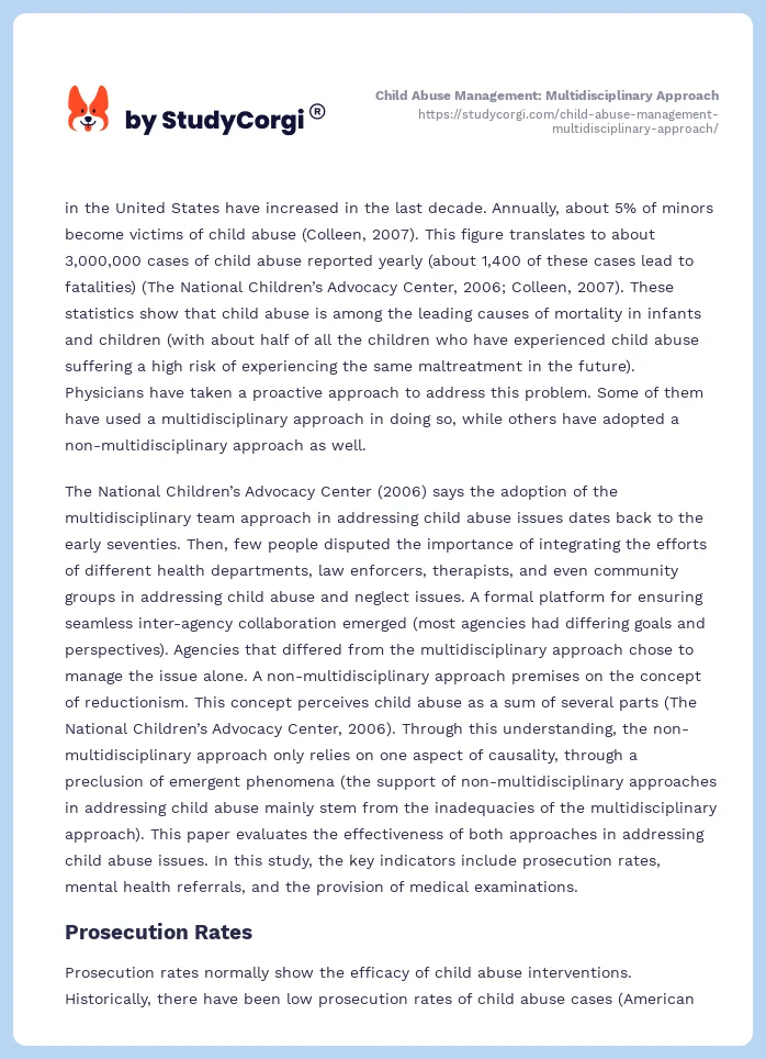 Child Abuse Management: Multidisciplinary Approach. Page 2
