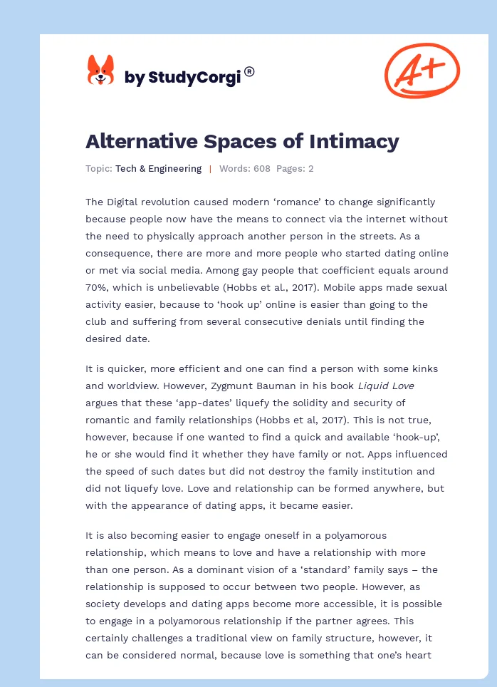 Alternative Spaces of Intimacy. Page 1