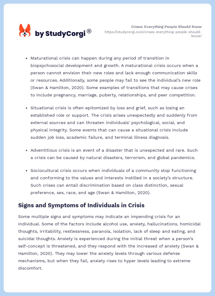 Crises: Everything People Should Know. Page 2