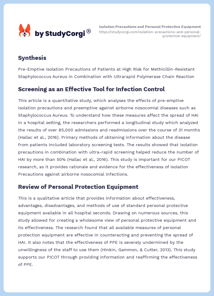 Isolation Precautions and Personal Protective Equipment. Page 2