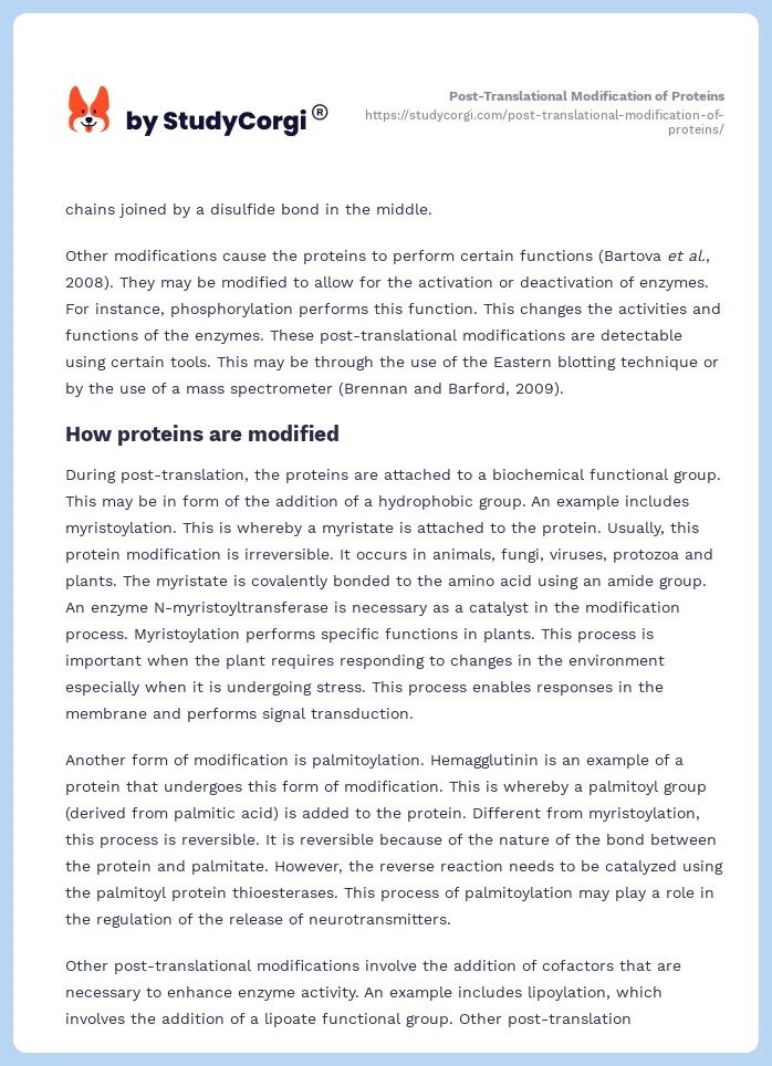 Post-Translational Modification of Proteins. Page 2