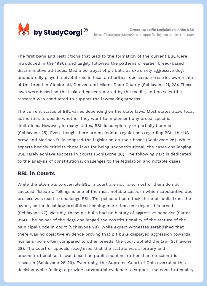 Breed-specific Legislation in the USA. Page 2
