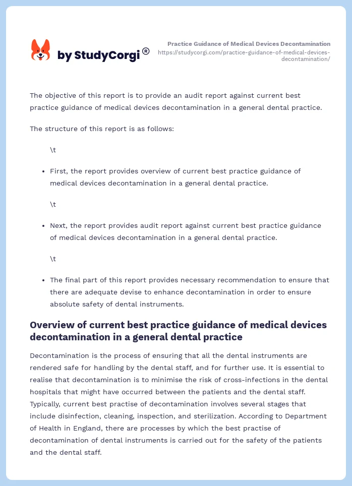 Practice Guidance of Medical Devices Decontamination. Page 2