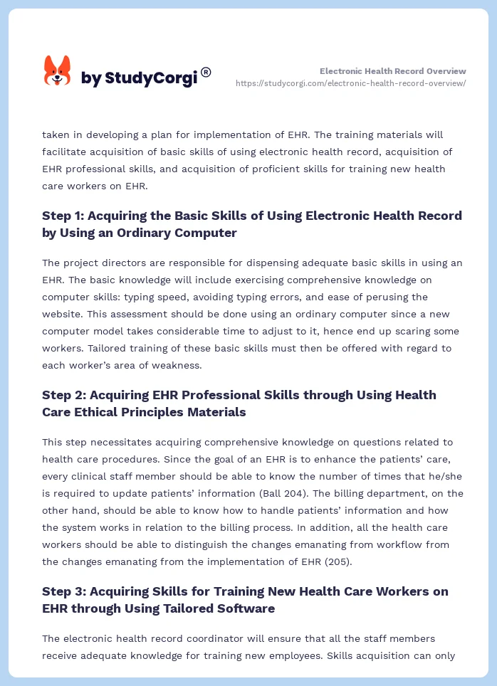 Electronic Health Record Overview. Page 2