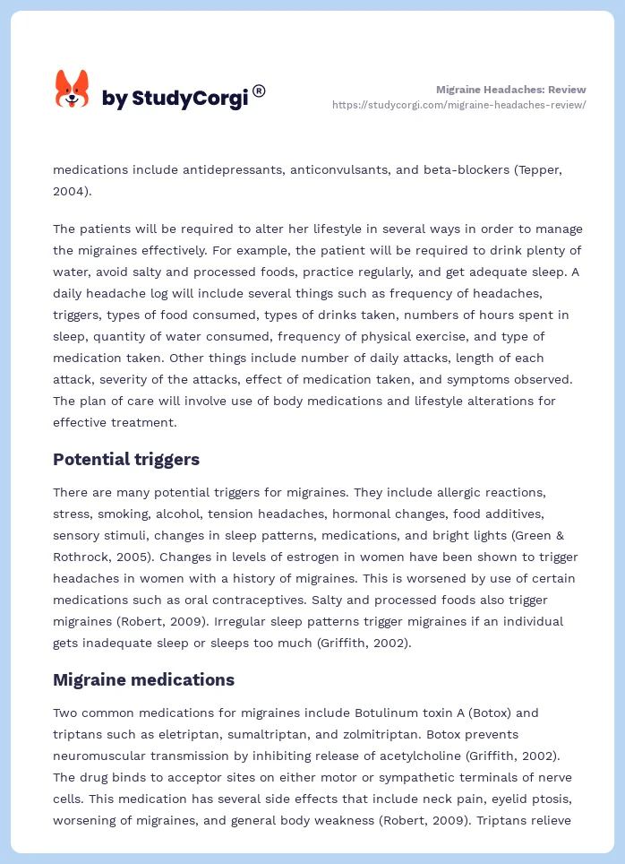 Migraine Headaches: Review. Page 2