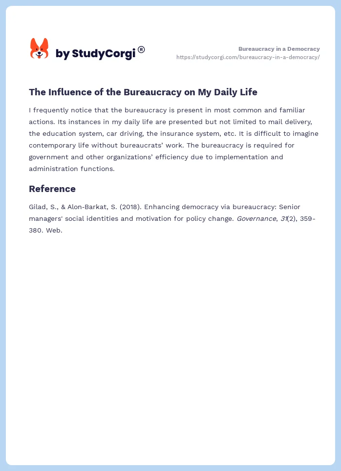 Bureaucracy in a Democracy. Page 2