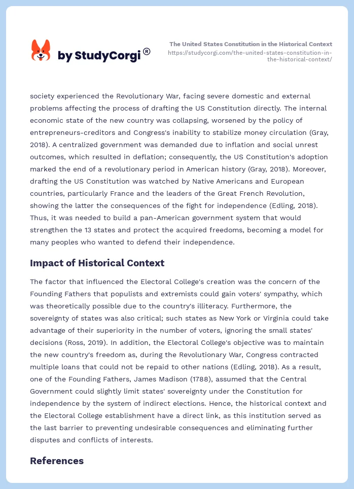 The United States Constitution in the Historical Context. Page 2