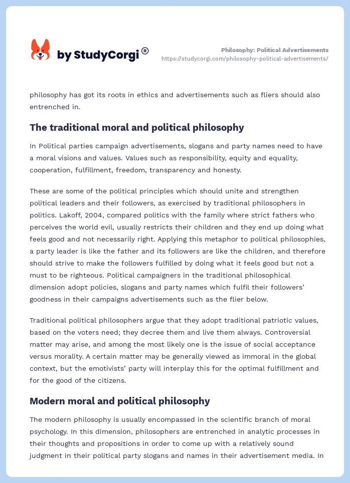 Philosophy: Political Advertisements. Page 2