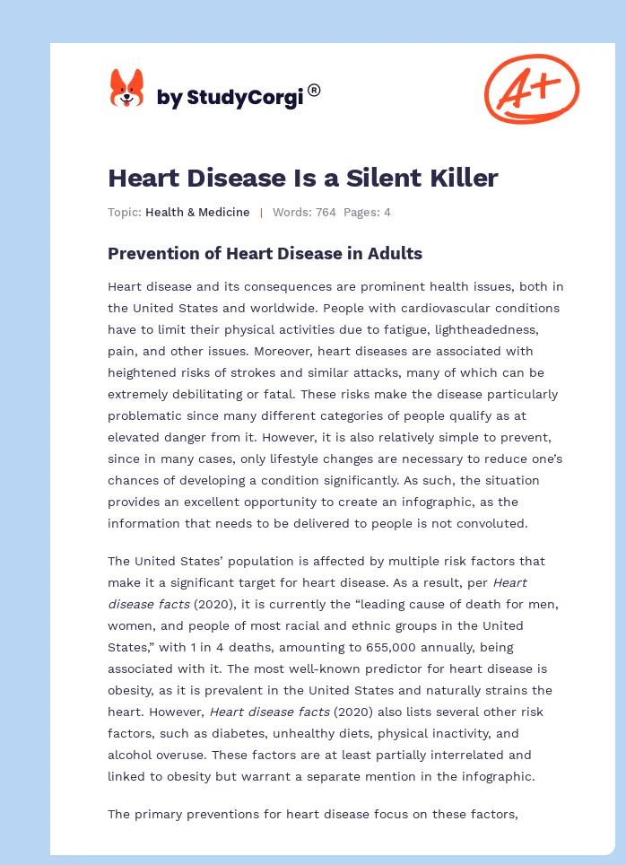 Heart Disease Is a Silent Killer. Page 1