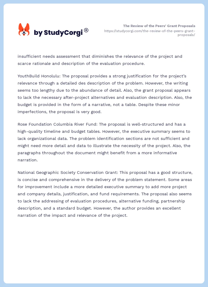The Review of the Peers’ Grant Proposals. Page 2
