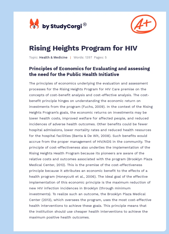 Rising Heights Program for HIV. Page 1