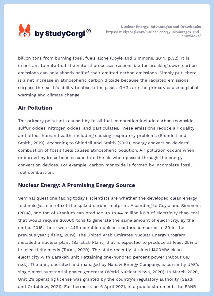Nuclear Energy: Advantages and Drawbacks. Page 2