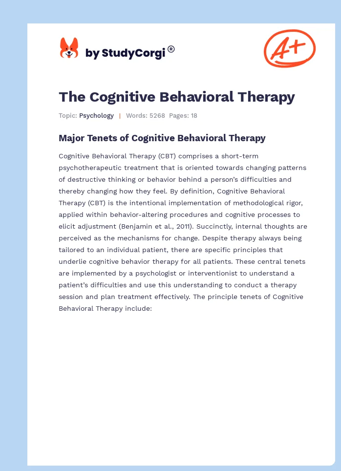 The Cognitive Behavioral Therapy. Page 1