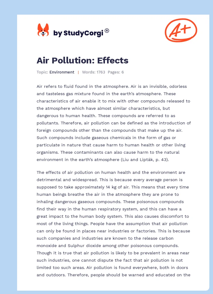 Air Pollution: Effects. Page 1