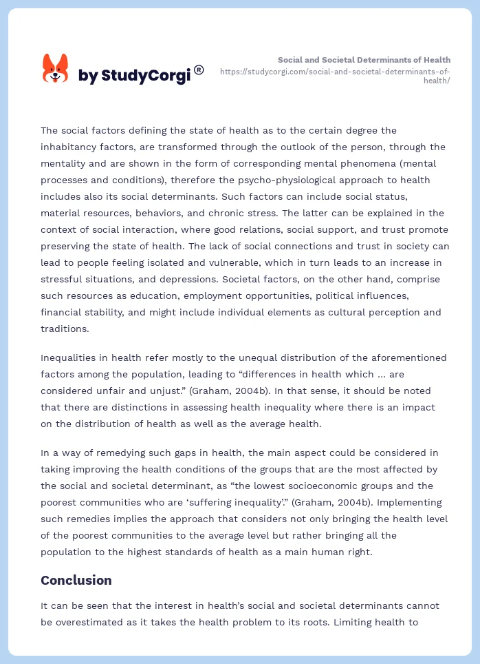 Social and Societal Determinants of Health. Page 2