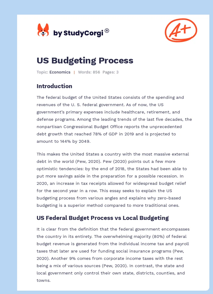 US Budgeting Process. Page 1