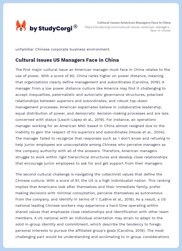 Cultural Issues American Managers Face in China. Page 2