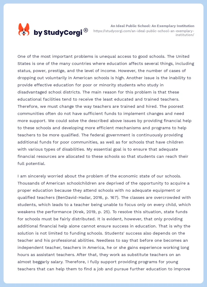 An Ideal Public School: An Exemplary Institution. Page 2