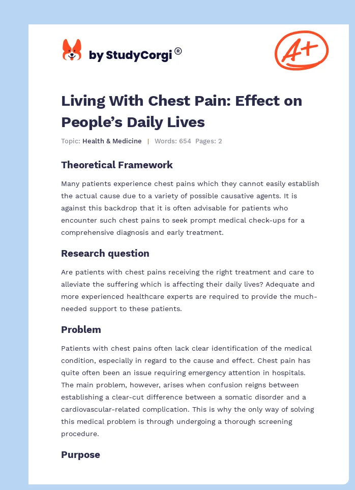 Living With Chest Pain: Effect on People’s Daily Lives. Page 1