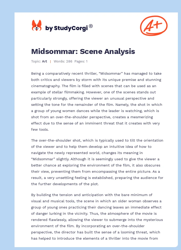 Midsommar: Scene Analysis. Page 1
